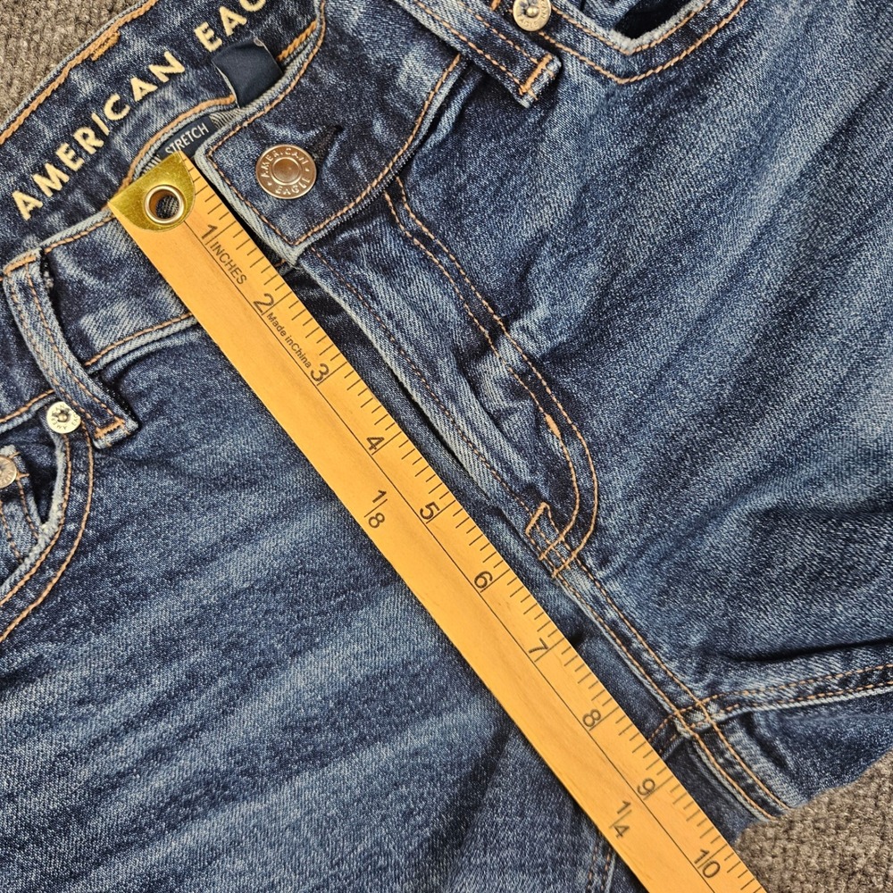 American‎ Eagle Low-Rise Baggy Wide Leg Jeans Women's 0 Stretch Dark Wash Denim - Picture 5 of 11